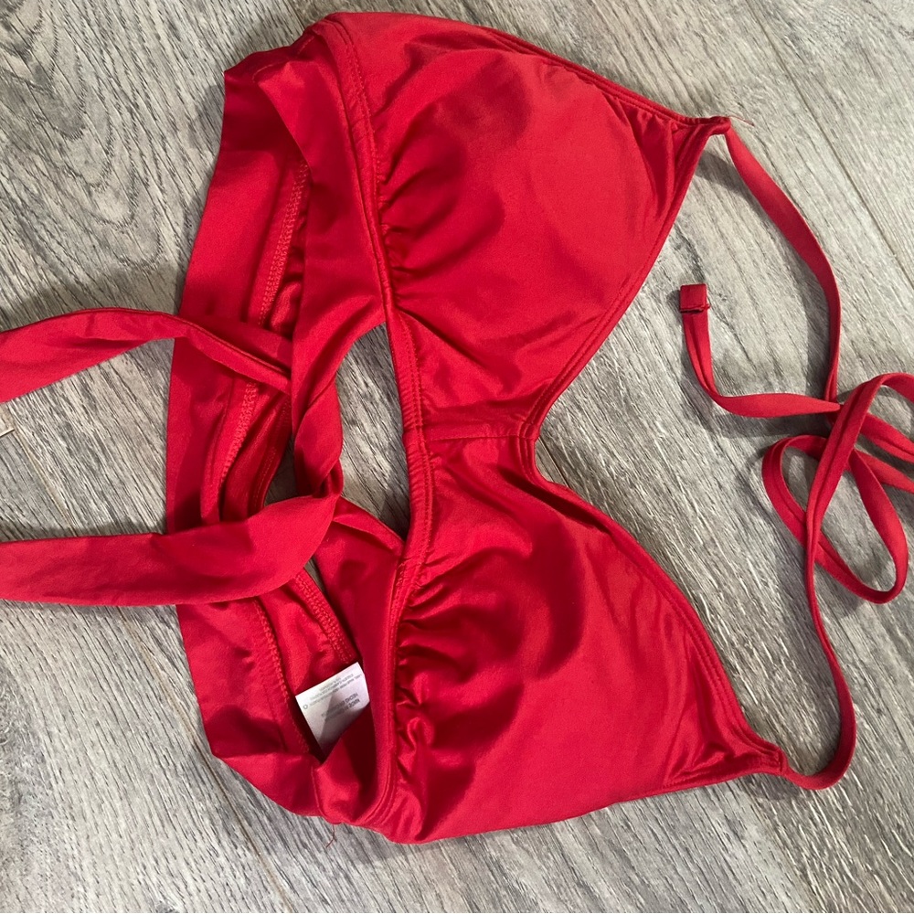 Red swimsuit top